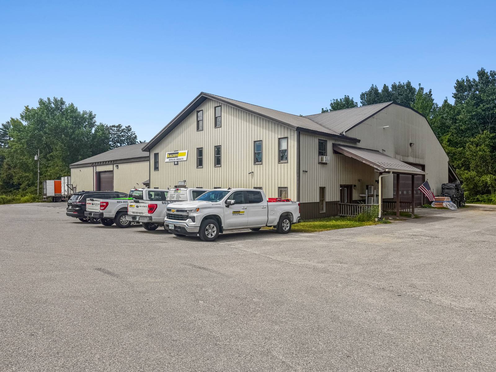 Westmoreland New Hampshire industrial buildings with tenant trucks